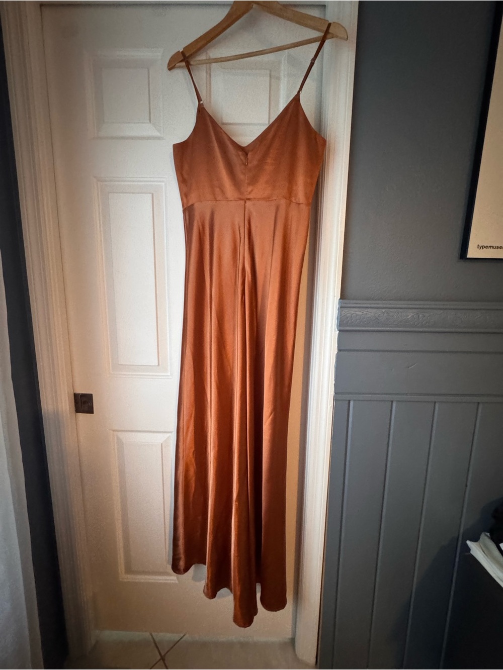 Birdy grey - jay - rust - Satin Slip Maxi Dress with Spaghetti Straps